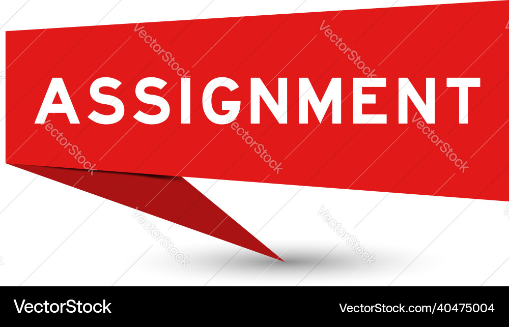 Red color speech banner with word assign on white Red color speech banner with word assign on white vector image