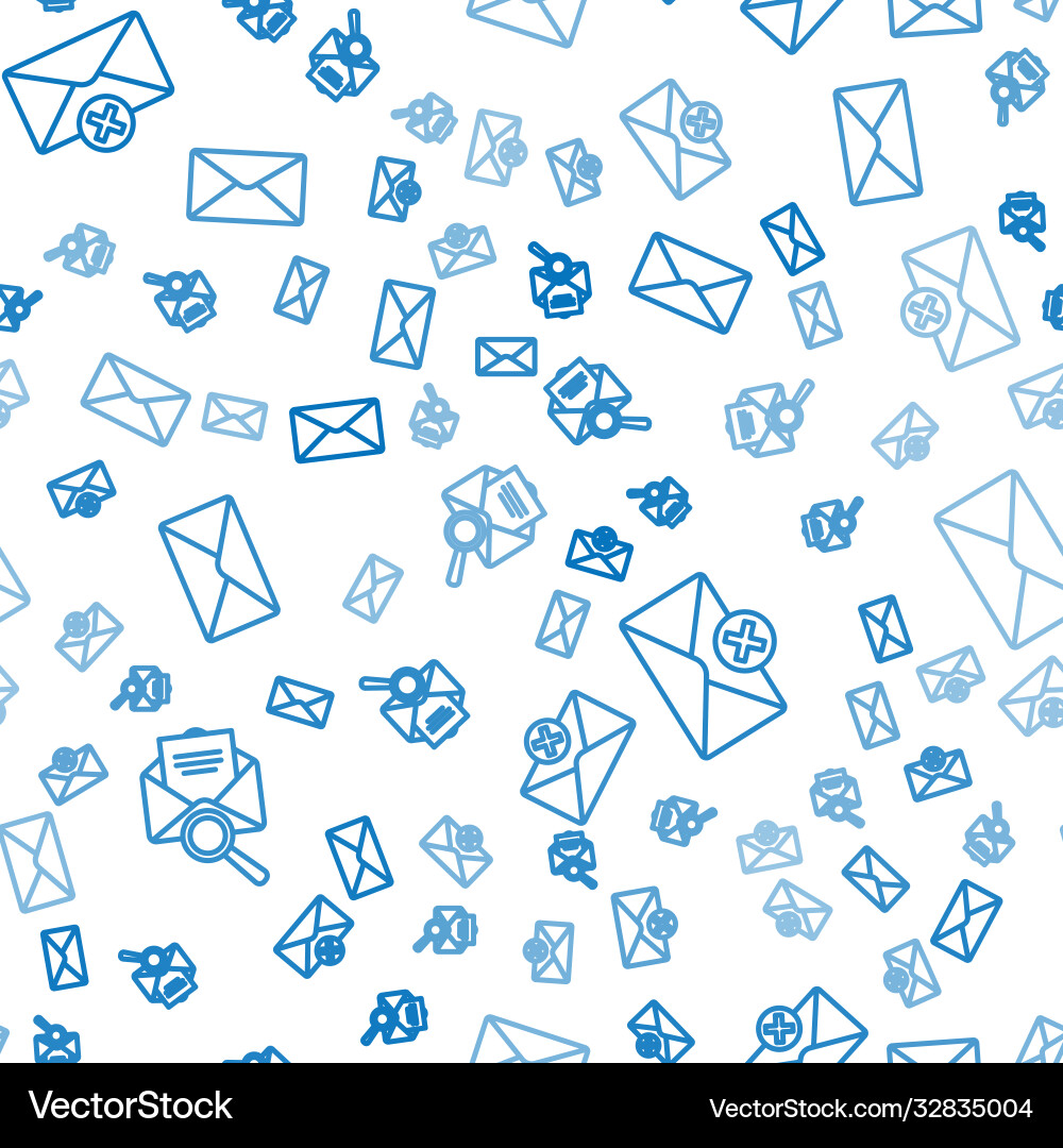 Set line envelope with magnifying glass delete Set line envelope with magnifying glass delete vector image