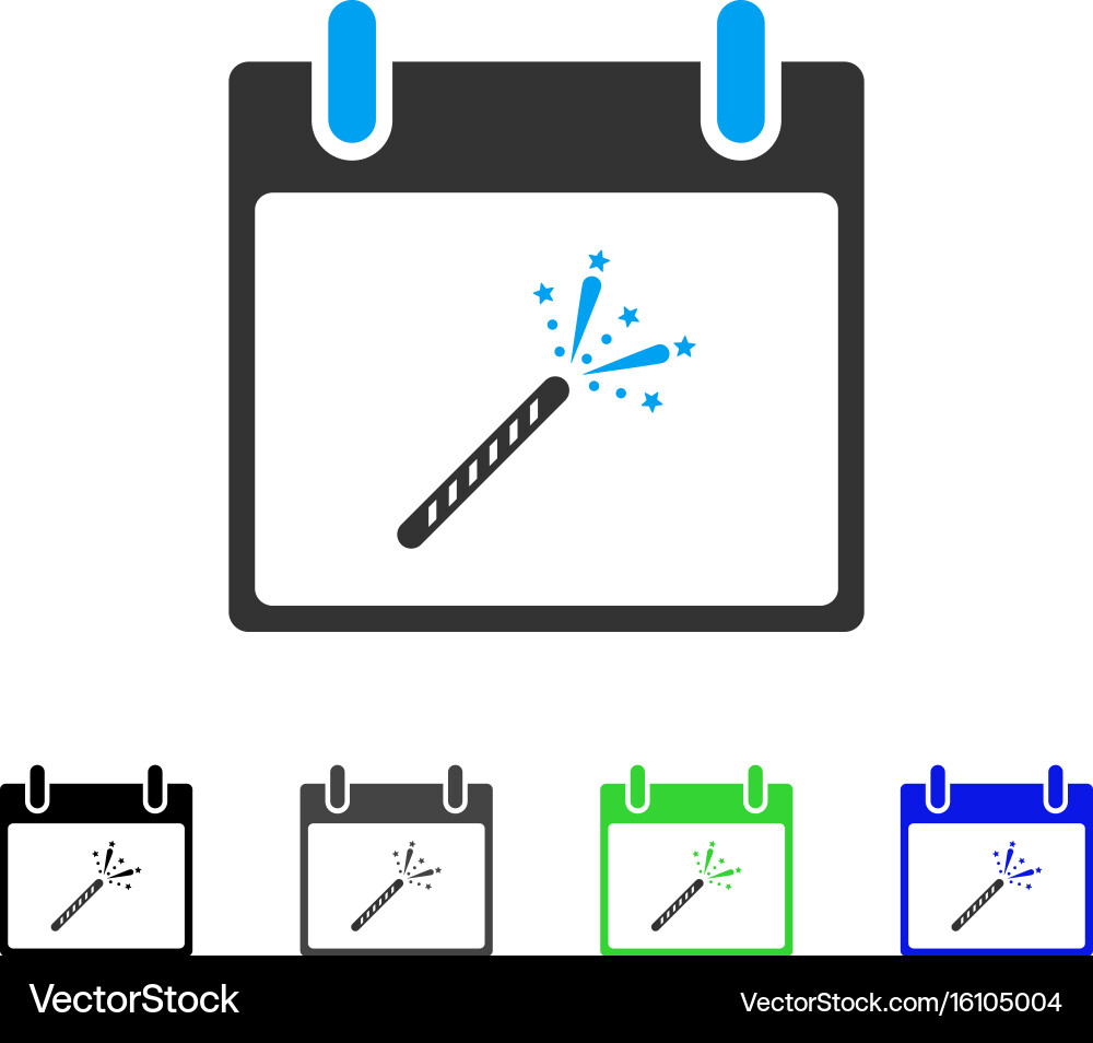 Sparkler firecracker calendar day flat icon vector image