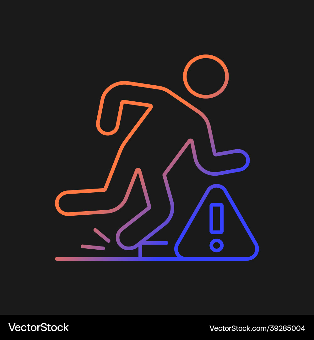 Tripping hazards gradient manual label icon Tripping hazards gradient manual label icon Vector Image