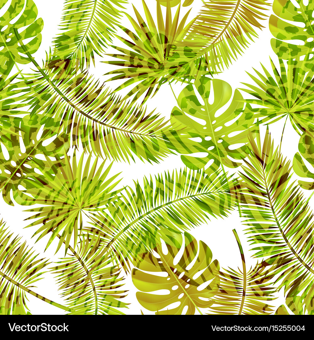 Tropical Palm Leaf Pattern Vector Image