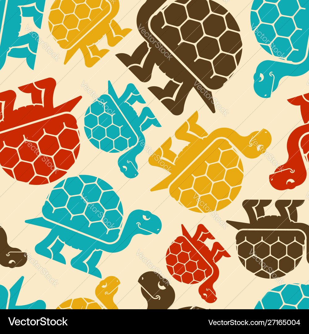 Turtle pattern seamless tortoise background Turtle pattern seamless tortoise background vector image