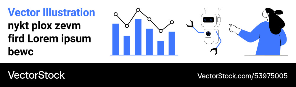 Analytics and ai collaboration for digital Analytics and ai collaboration for digital Vector Image