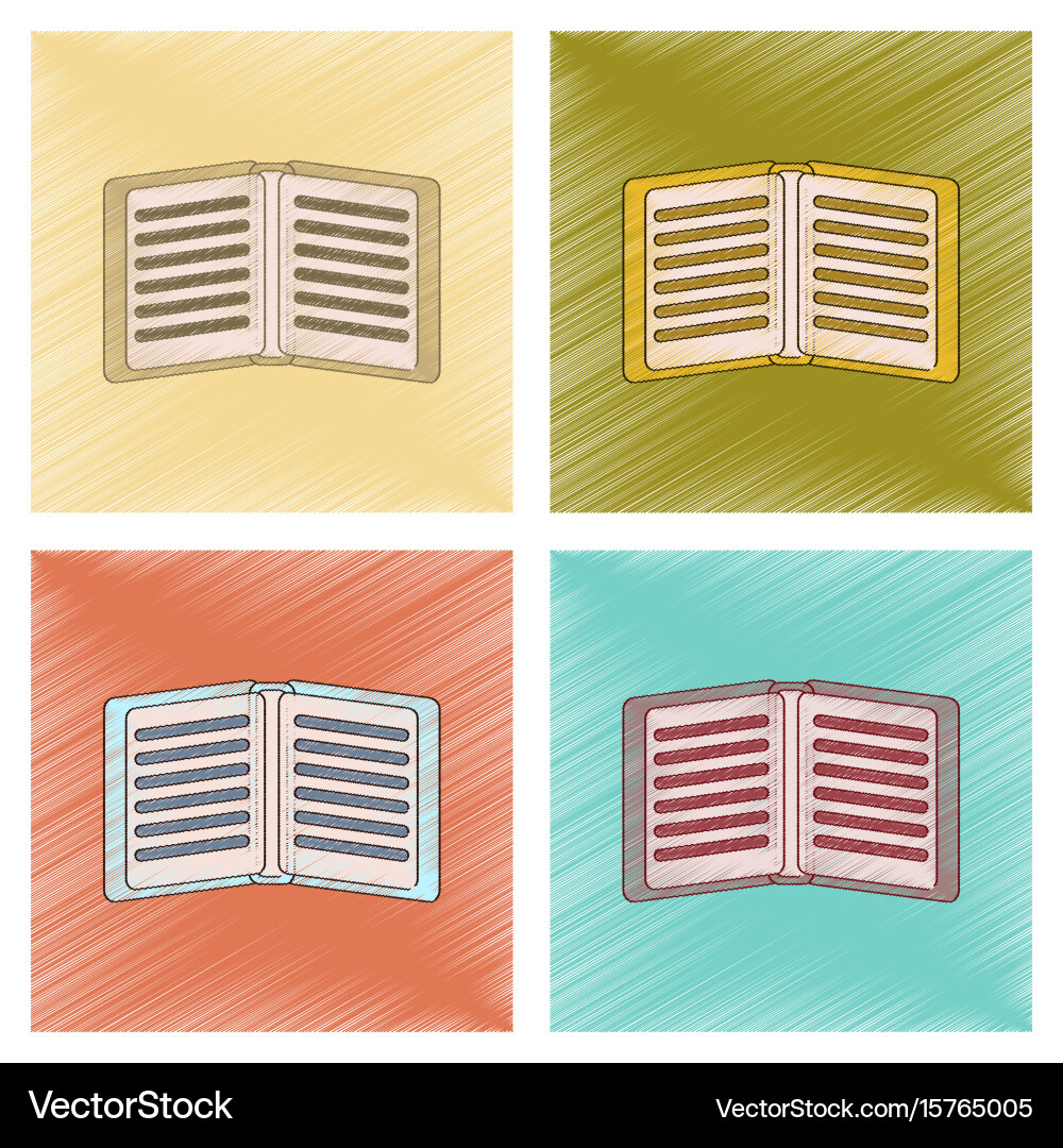Assembly flat shading style icon school notebook vector image