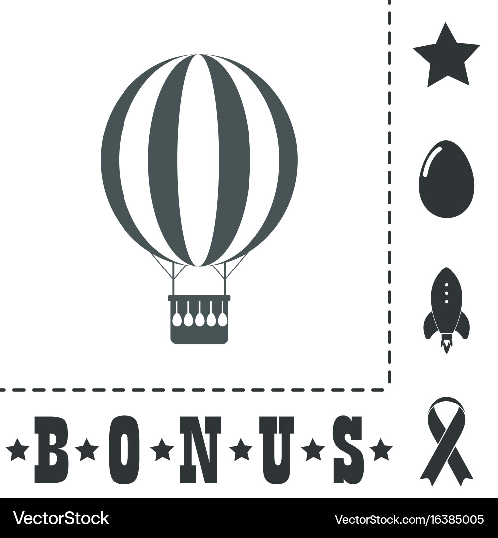 Balloon journey web icon sign and button Vector Image