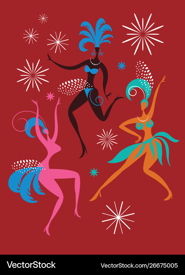 Dancing women silhouette Dancing women silhouette vector image