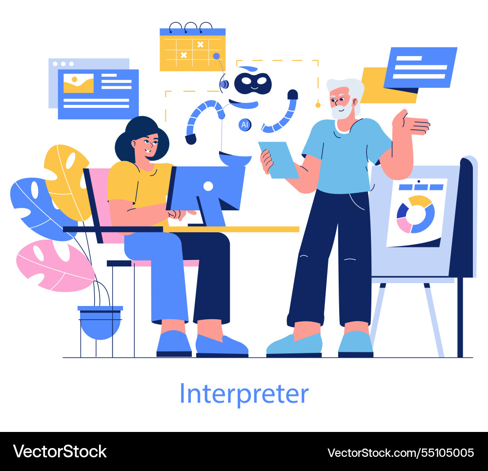 Development process automation flat vector image