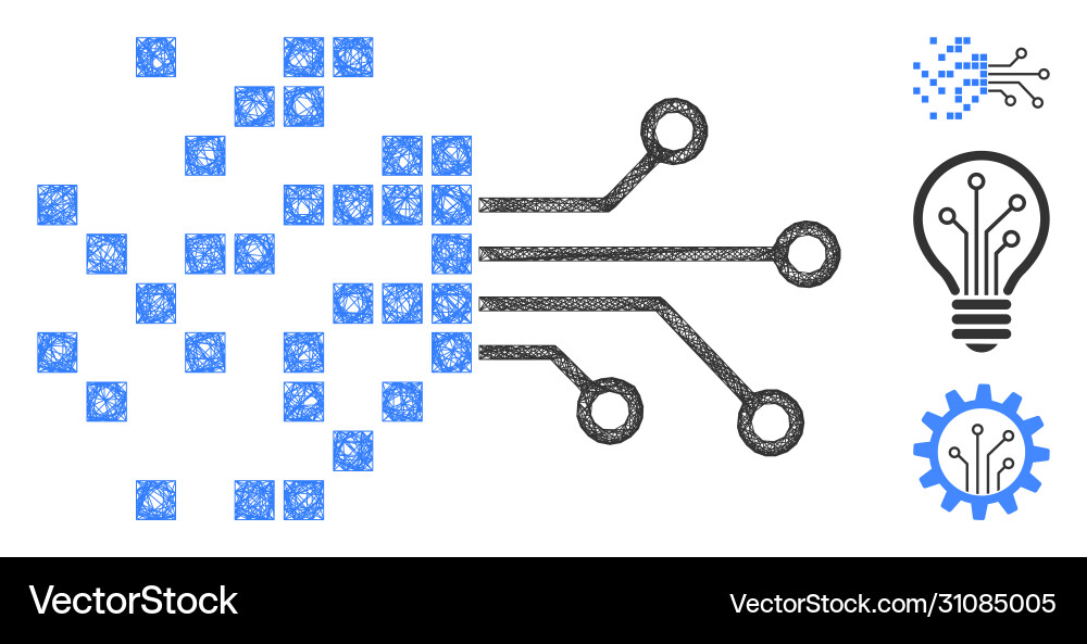 Digital circuit transformation polygonal web Digital circuit transformation polygonal web Vector Image