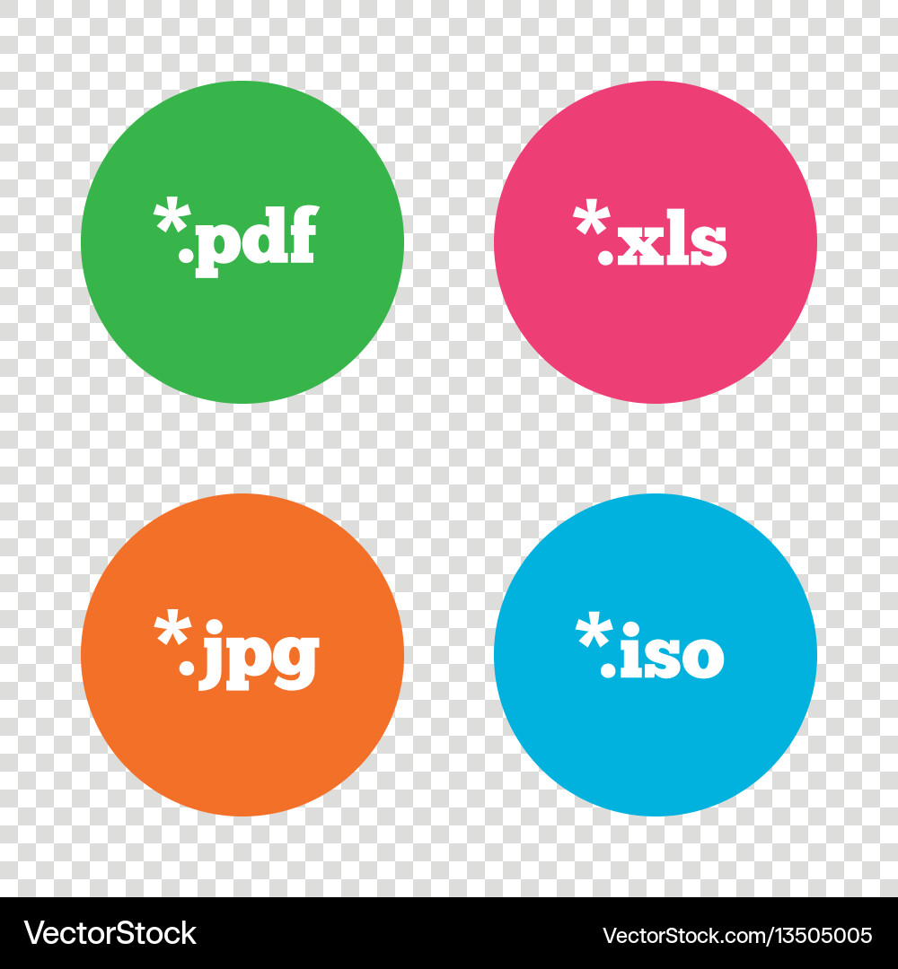 Document signs file extensions symbols Vector Image