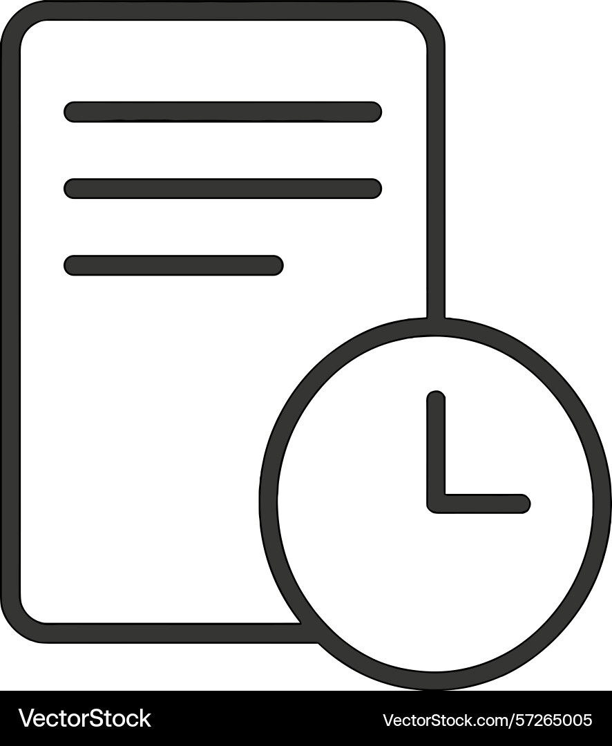 Document with time indication helps organize tasks vector image