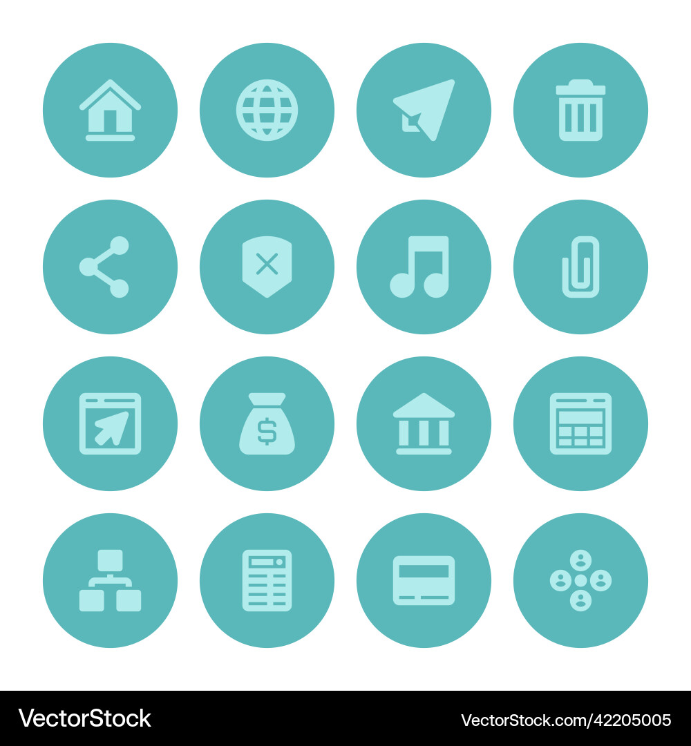 Flat icons set and long shadow effect Vector Image