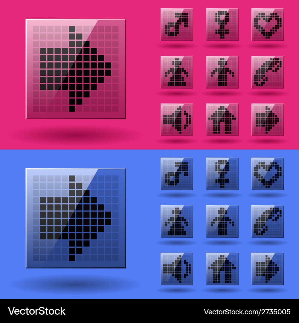 Lcd display pixel symbols vector image
