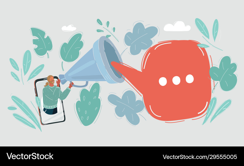 Man with a megaphone to make statement Vector Image