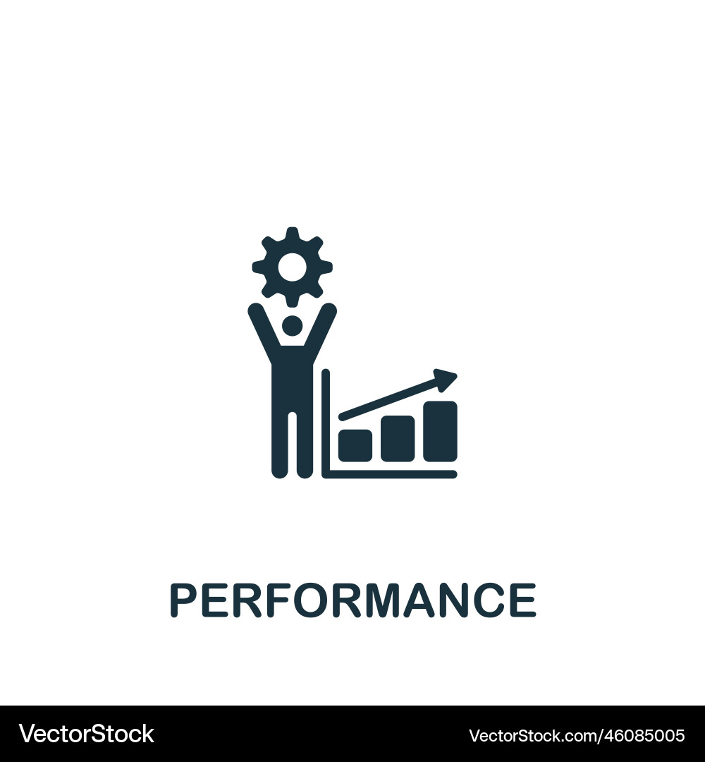 Performance icon monochrome simple sign from Performance icon monochrome simple sign from Vector Image