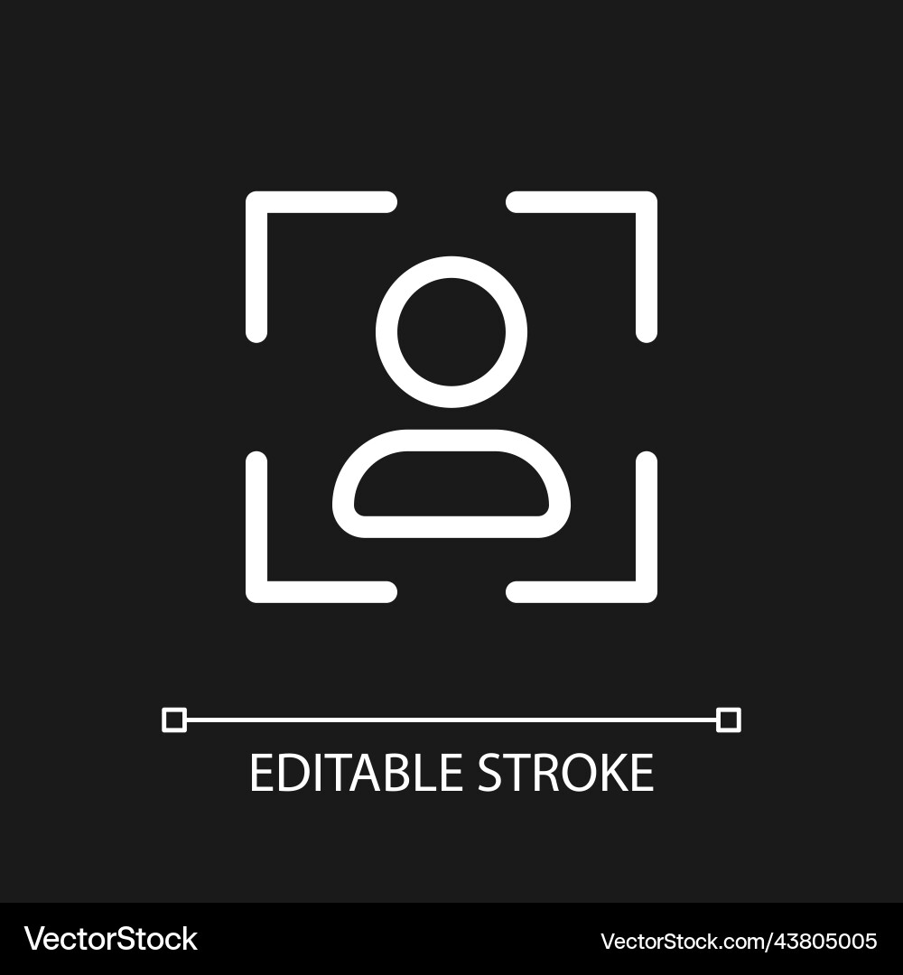 Profile image pixel perfect white linear ui icon Profile image pixel perfect white linear ui icon vector image
