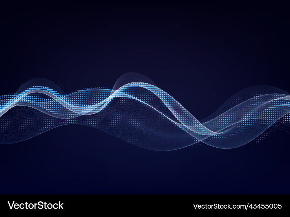Smooth smoke particle wave big data techno Smooth smoke particle wave big data techno vector image