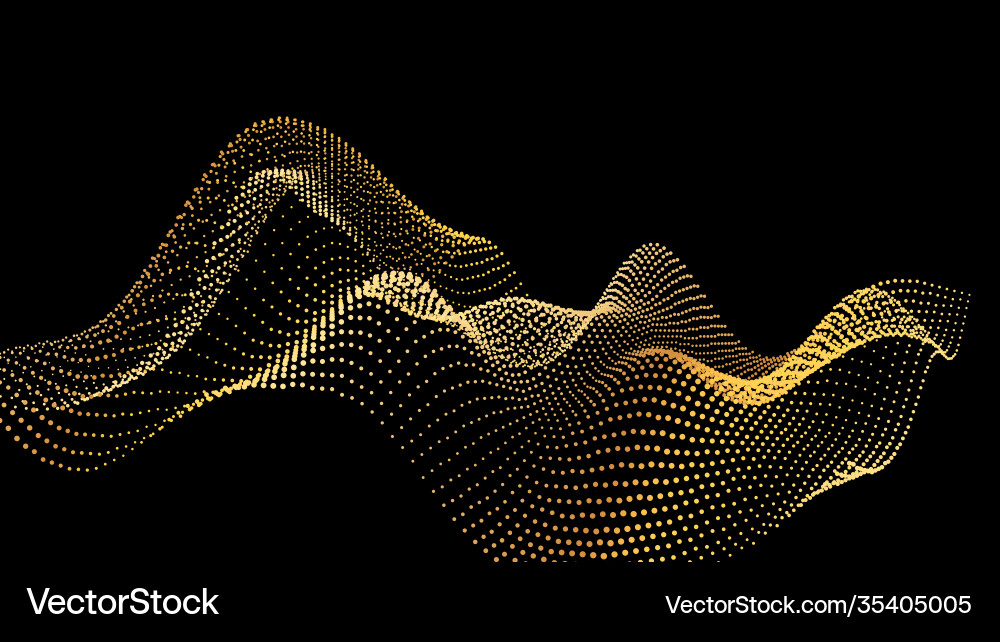 Sound wave from node gold interface big data Sound wave from node gold interface big data vector image