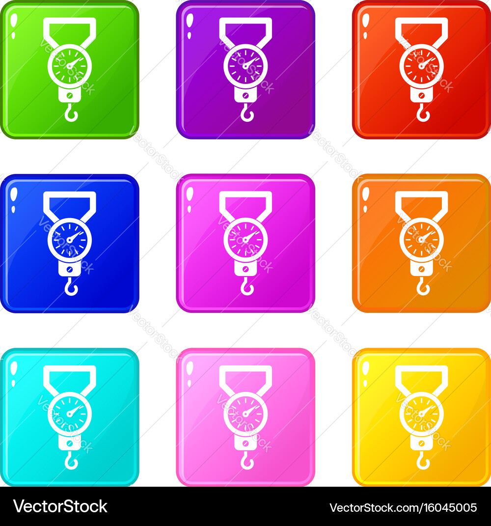 Spring scale set 9 vector image