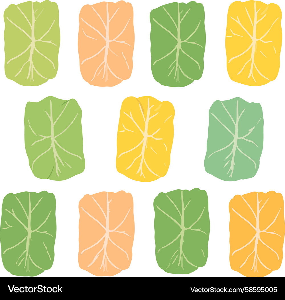 Stylized Leaf Grid Pattern Vector Image