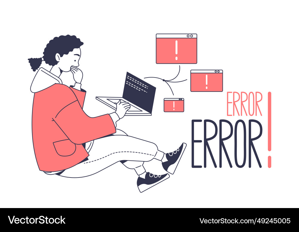 System administrator or engineer line vector image