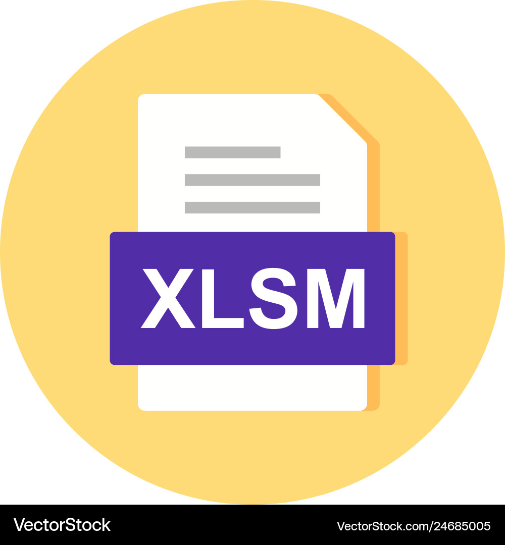 Xlsm file document icon Vector Image