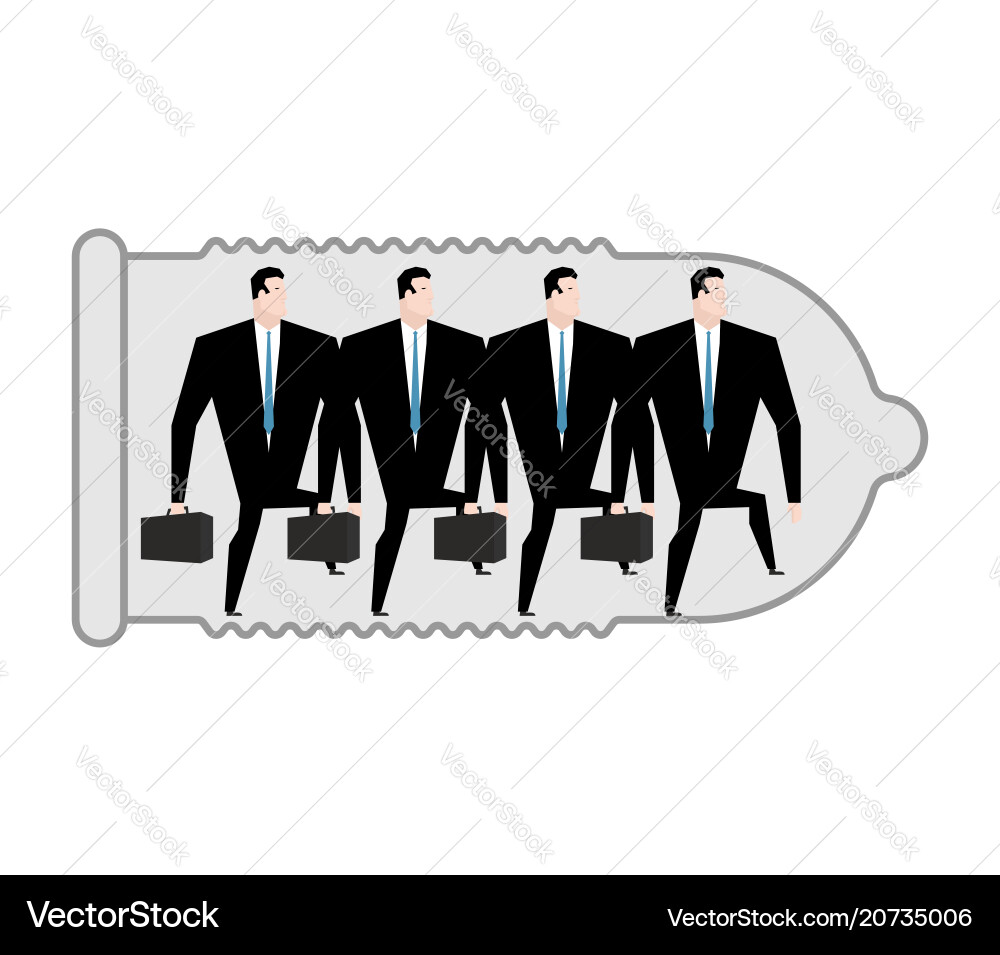 Business Protection Geschäftsmann in Kondombarriere Business Protection Geschäftsmann in Kondombarriere vektorbild