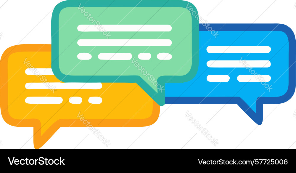 Chat bubbles with text lines for dialogue Vector Image