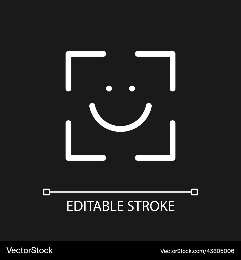 Face identification pixel perfect white linear ui Face identification pixel perfect white linear ui vector image