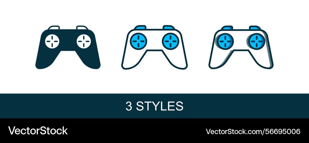 Filled outline game controller or joystick Filled outline game controller or joystick vector image