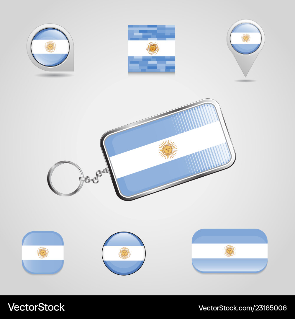 Flag key chain design Vector Image