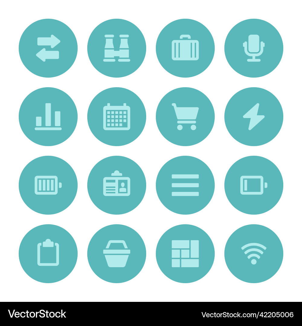 Flat icons set and long shadow effect Flat icons set and long shadow effect vector image
