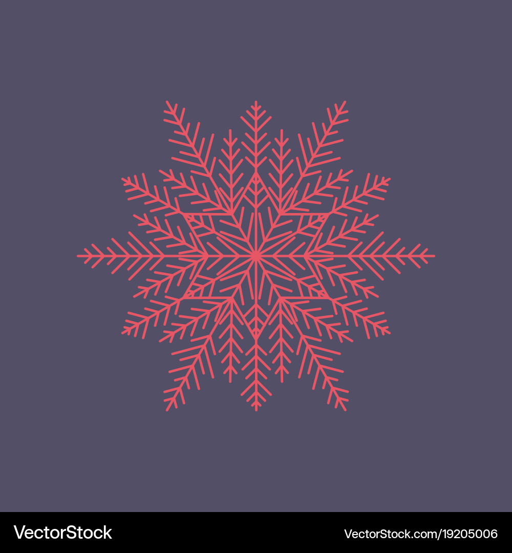 Flat on background of snowflake vector image