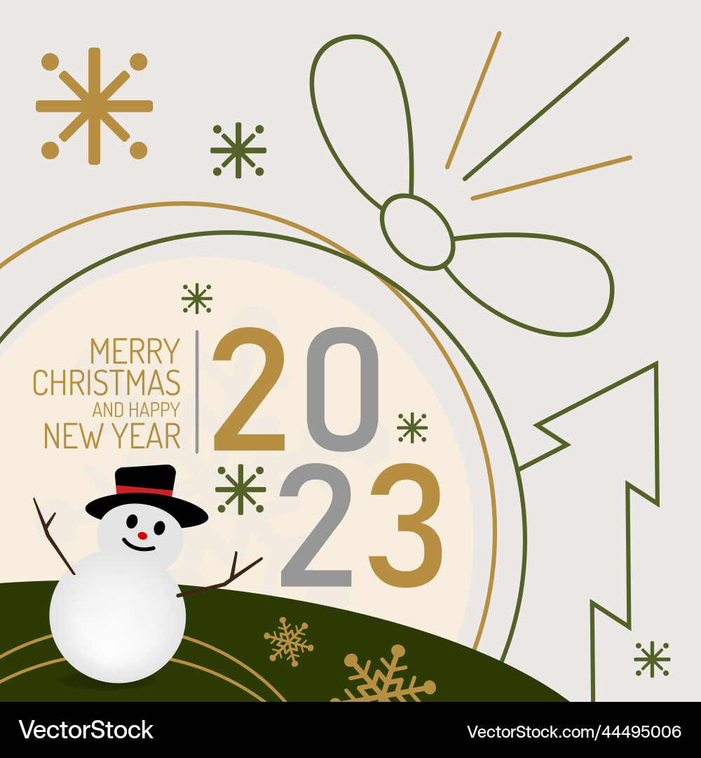 Frohe Weihnachten und Neujahrskarte Vektorbild