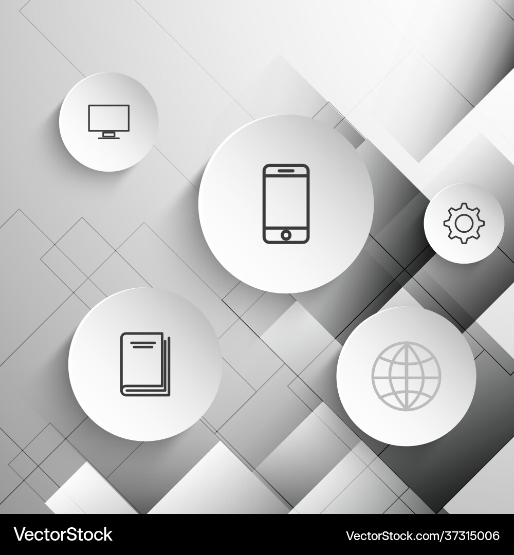 Grey abstract background with web symbols vector image