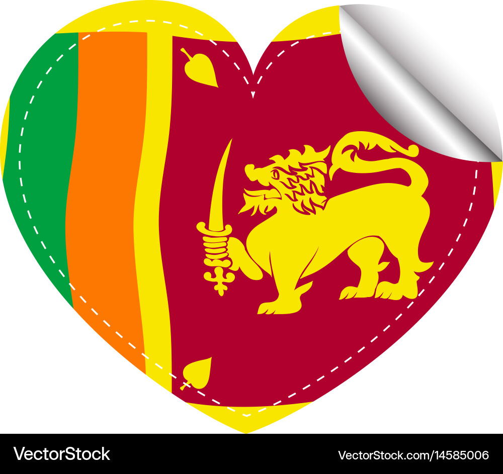 Icon design for flag of sri lanka in heart shape vector image