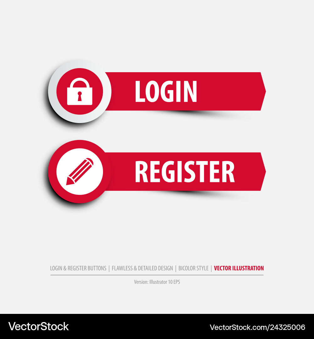 Login and register buttons vector image