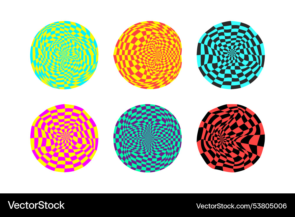 Psychedelic checkerboard pattern Psychedelic checkerboard pattern Vector Image