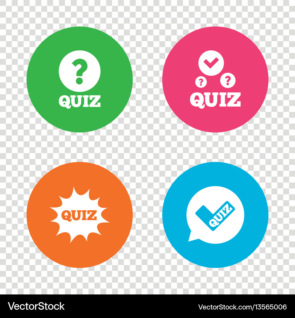 Quiz icons speech bubble with check mark symbol Vector Image