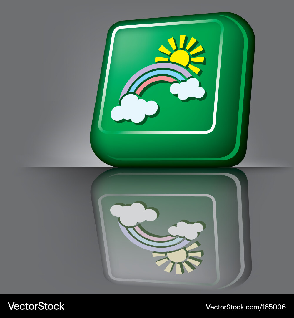 Rainbow button vector image