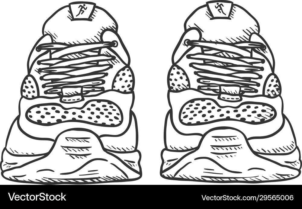 Running Shoes Sketch - Front View vector image