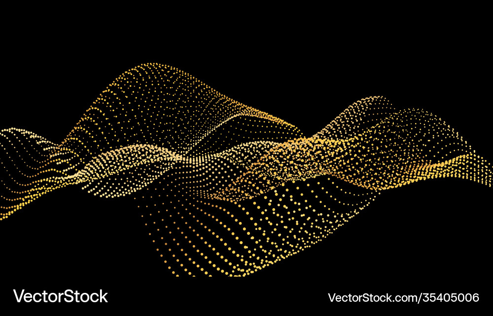Sound wave from node gold interface big data Sound wave from node gold interface big data vector image