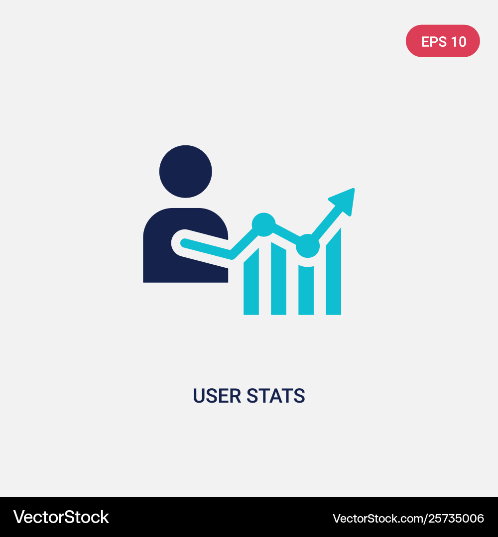 Two color user stats icon from business Two color user stats icon from business vector image