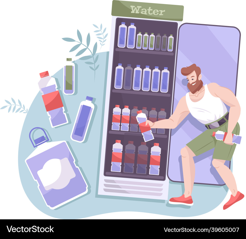 Cool drink composition vector image