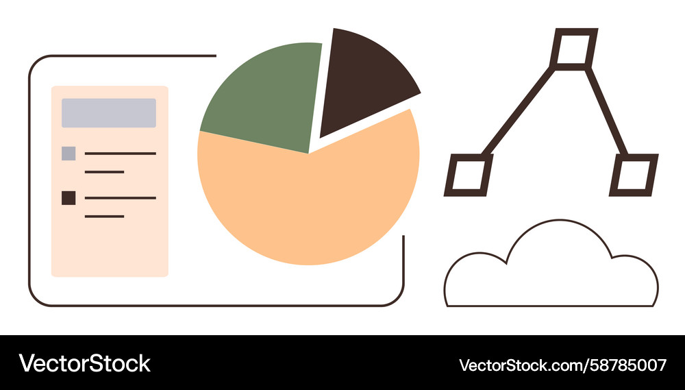 Data analytics with pie chart hierarchical Data analytics with pie chart hierarchical Vector Image