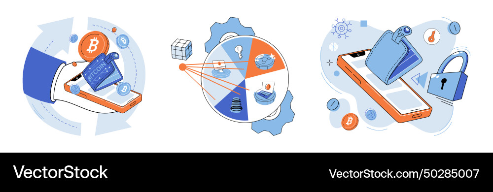 Defi transactions in crypto space are secure Defi transactions in crypto space are secure vector image
