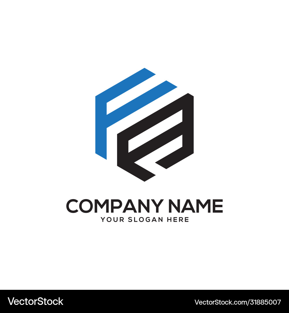 FA Initial Letter Logo - Hexagonal Shape vector image