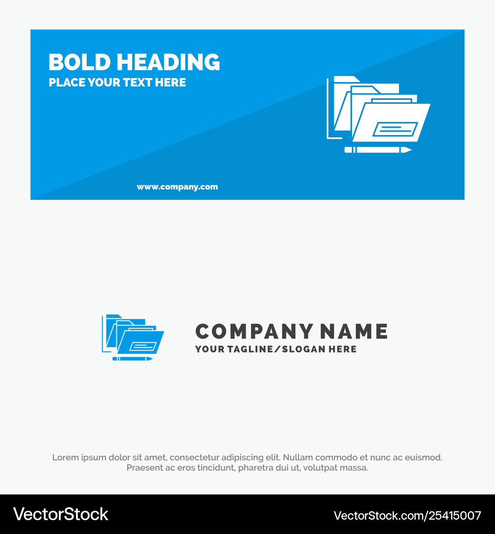 File folder date safe solid icon website banner File folder date safe solid icon website banner Vector Image