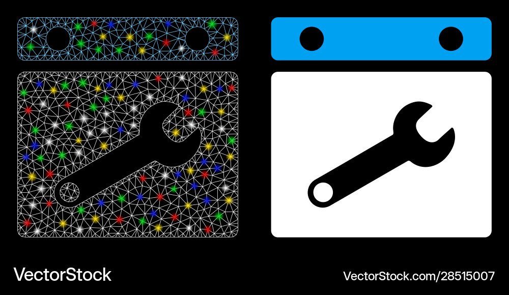Flare mesh network date options icon with Vector Image