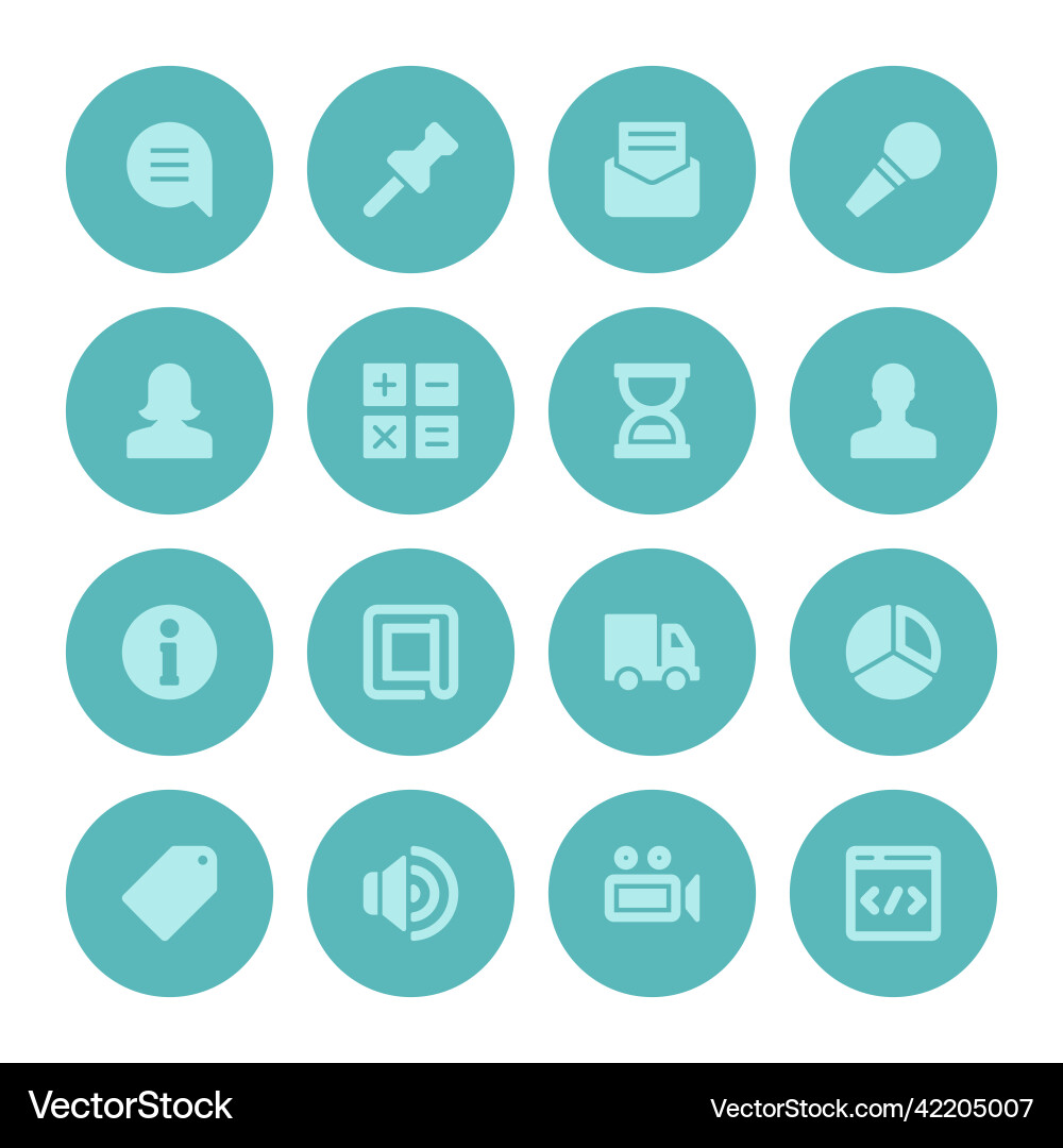 Flat icons set and long shadow effect Flat icons set and long shadow effect vector image