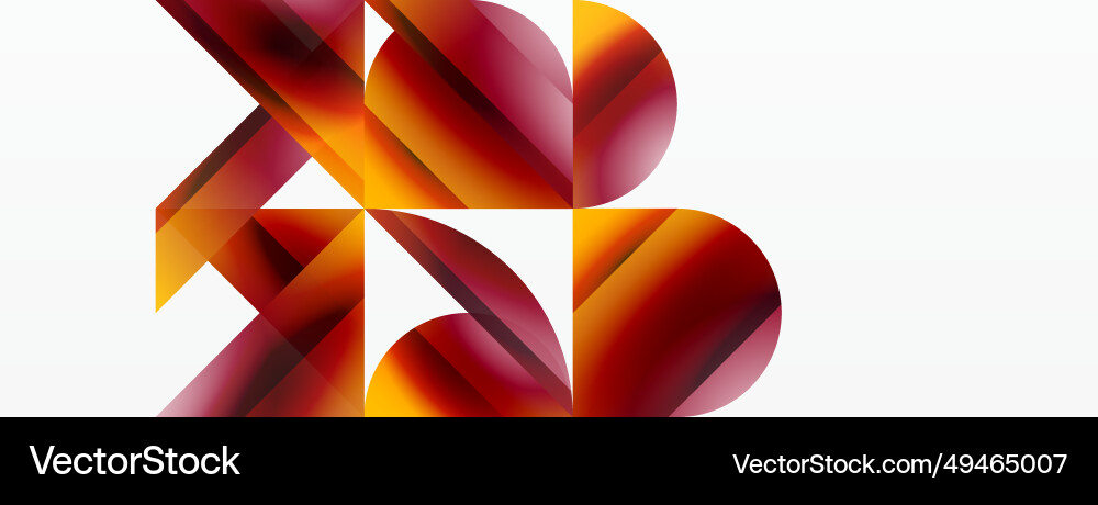 Gradient color triangles and circles on white Gradient color triangles and circles on white vector image